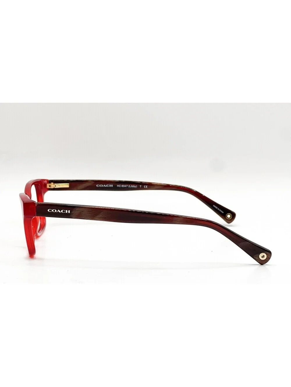 Coach HC 6047 5206 Milky Burgundy Horn Square Authentic Eyeglass Frames 49-16